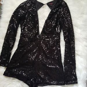 Vegas Black Sequins Romper